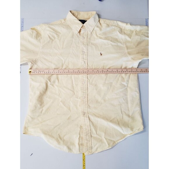 Ralph Lauren Mens Yellow Button Down Shirt Size 12 Long Sleeve Cotton Classic - Picture 3 of 5